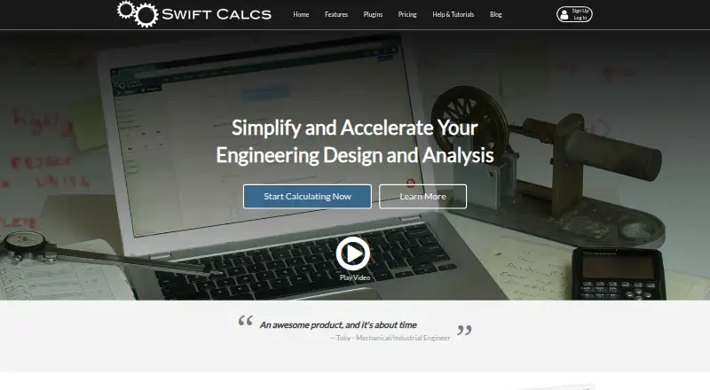 Swift Calcs's own site