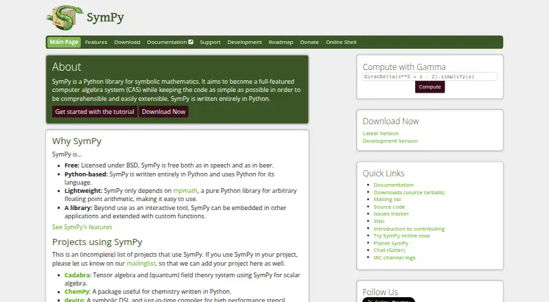 SymPy's own site
