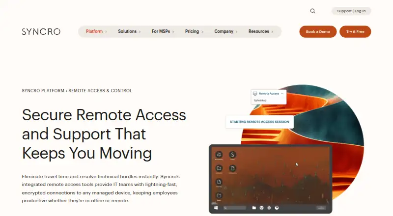 Syncro Remote Access's own site