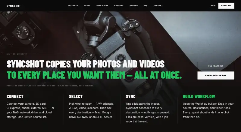 SyncShot's own site