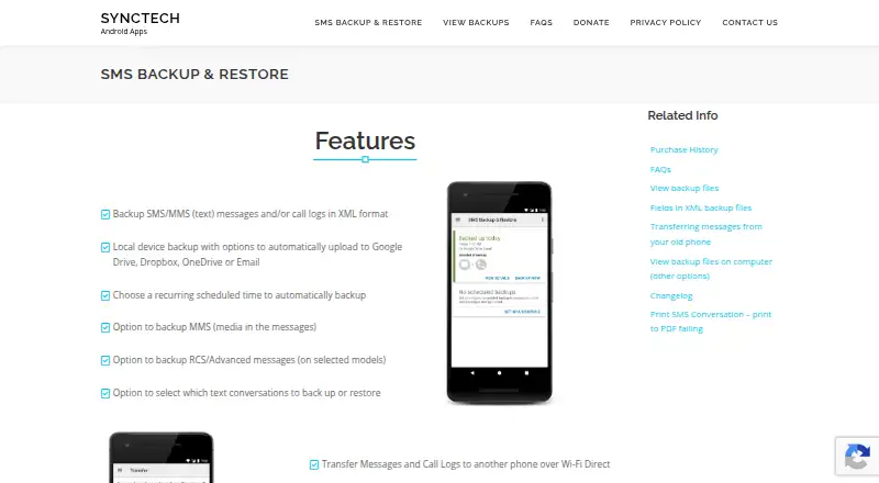 SMS Backup & Restore's own site