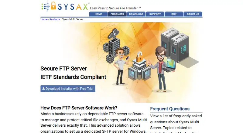 Sysax Multi Server's own site