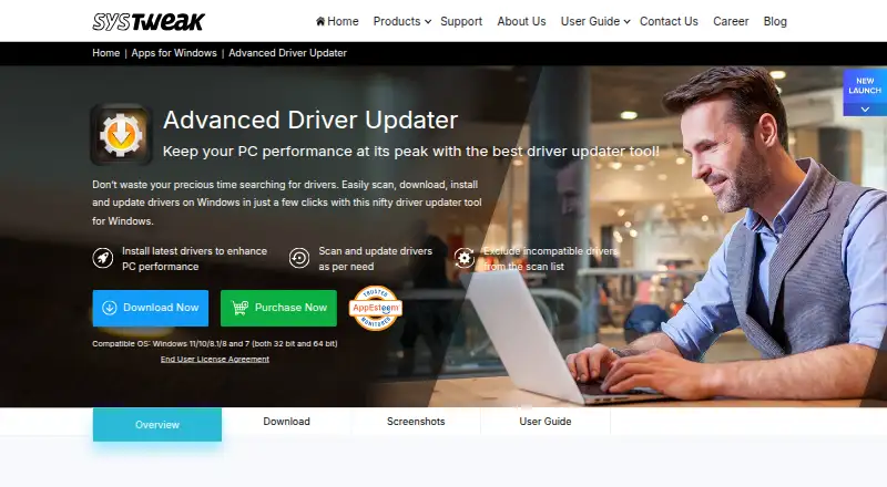 Advanced Driver Updater's own site
