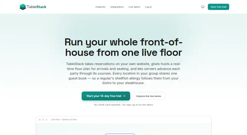 TableStack's own site