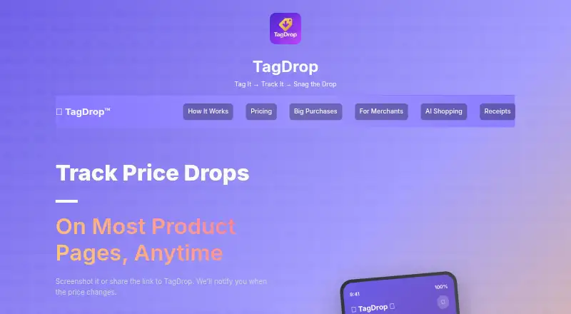 TagDrop's own site