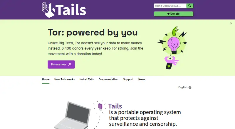 Tails's own site