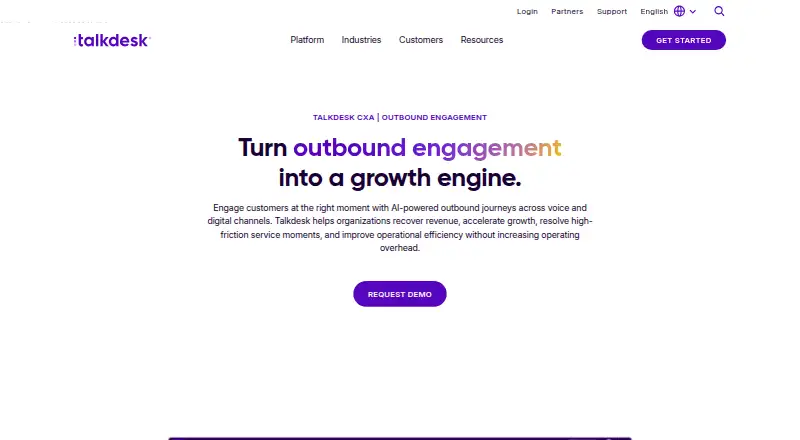 Talkdesk Dialer's own site