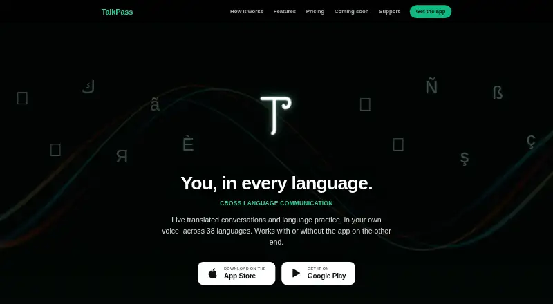 TalkPass's own site