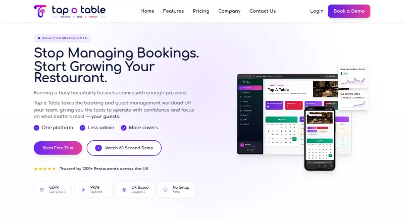 Tap a Table's own site
