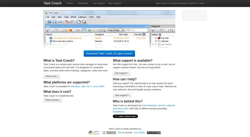 Task Coach's own site