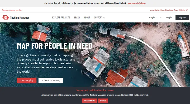 HOT Tasking Manager's own site