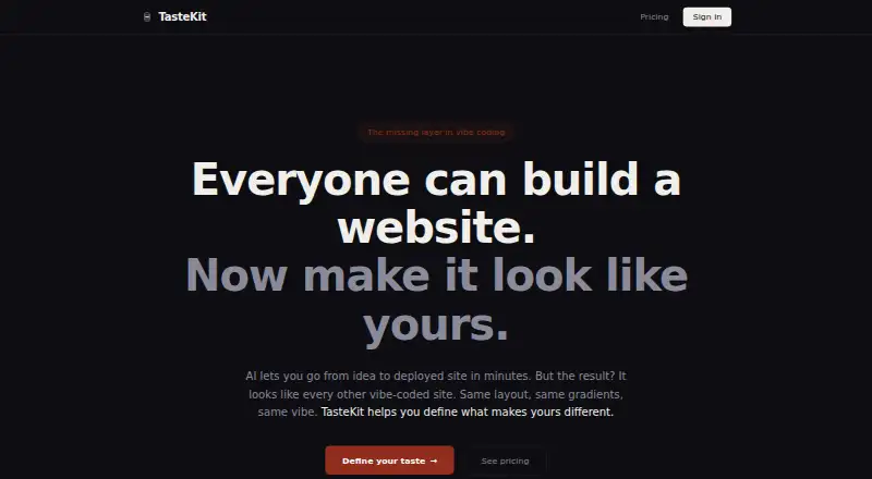 TasteKit's own site