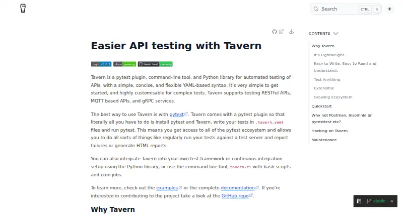 Tavern's own site