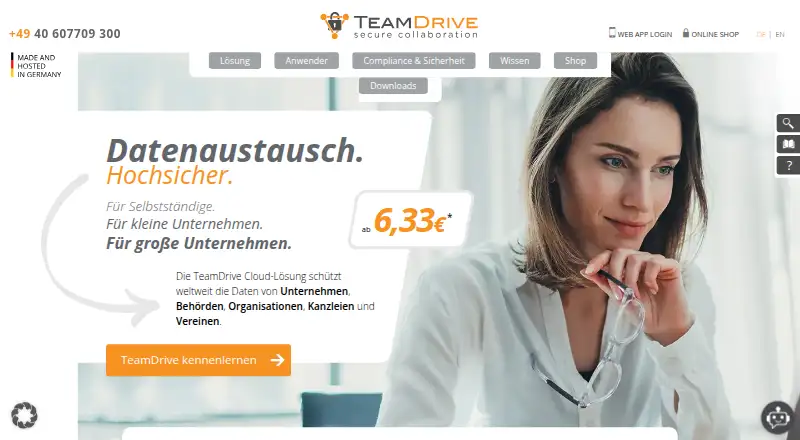 TeamDrive's own site