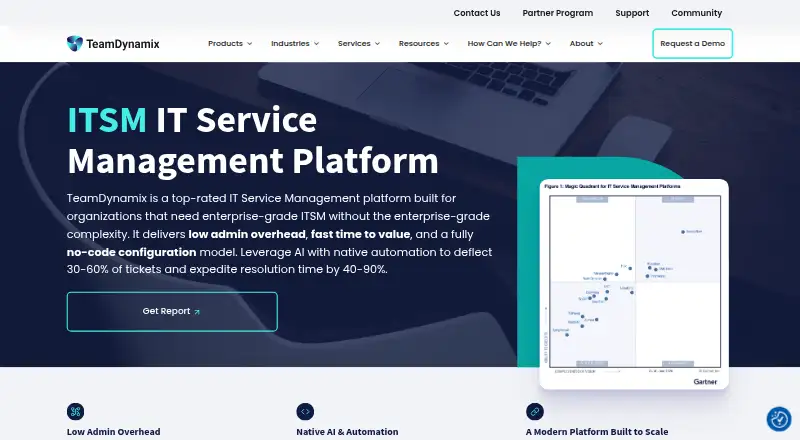 TeamDynamix ITSM's own site