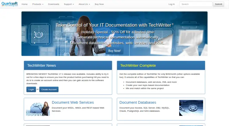 TechWriter for Databases's own site