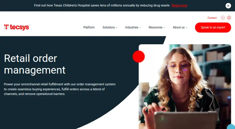 Tecsys Retail Order Management's own site