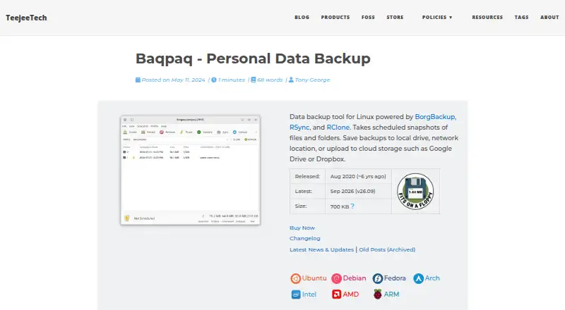 Baqpaq's own site