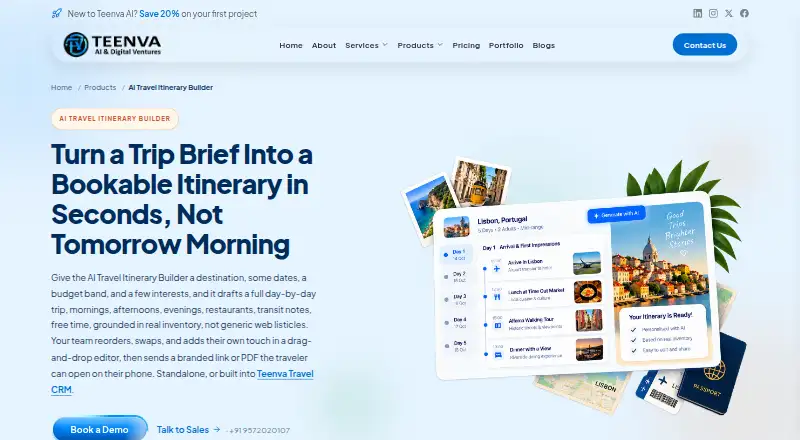 Teenvaai AI Travel Itinerary Builder's own site