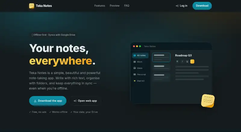Teka Notes's own site