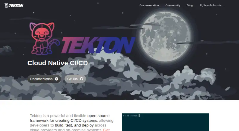 Tekton Pipelines's own site