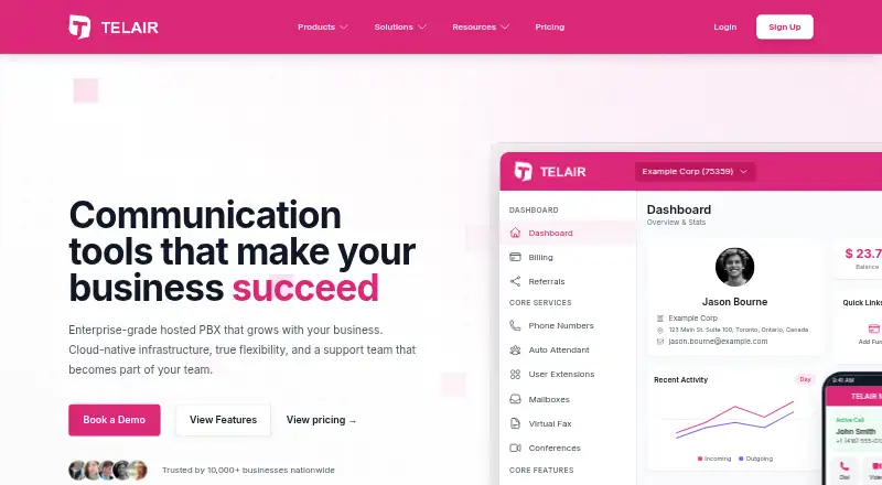 TELAIR Nova's own site