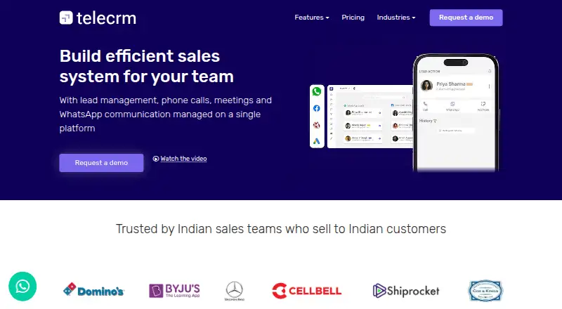 TeleCRM's own site