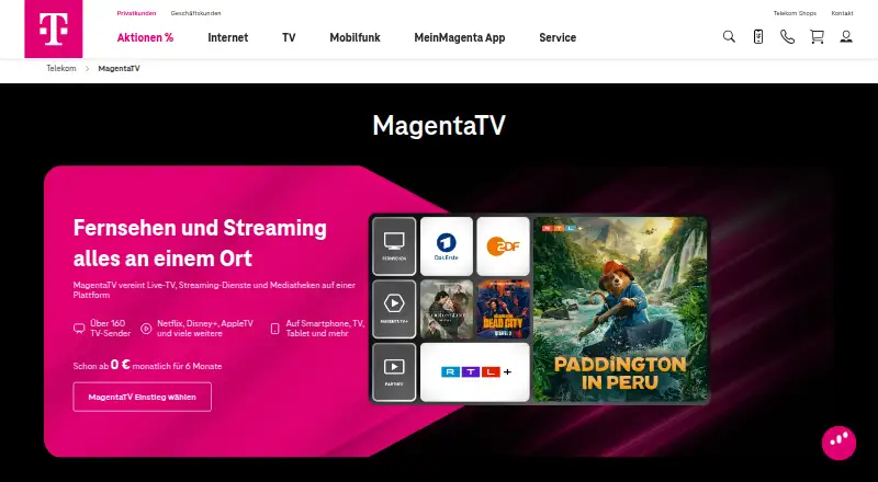 MagentaTV's own site