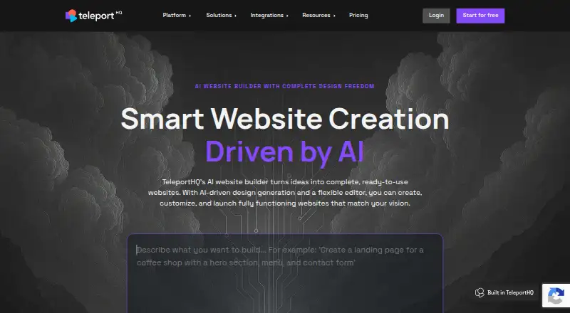 TeleportHQ's own site