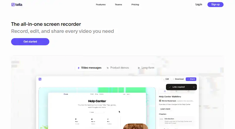 Tella's own site