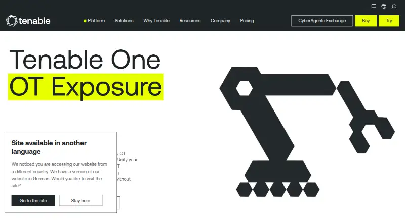 Tenable One OT Exposure's own site
