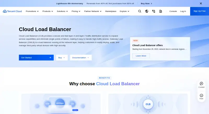 Tencent Cloud CLB's own site