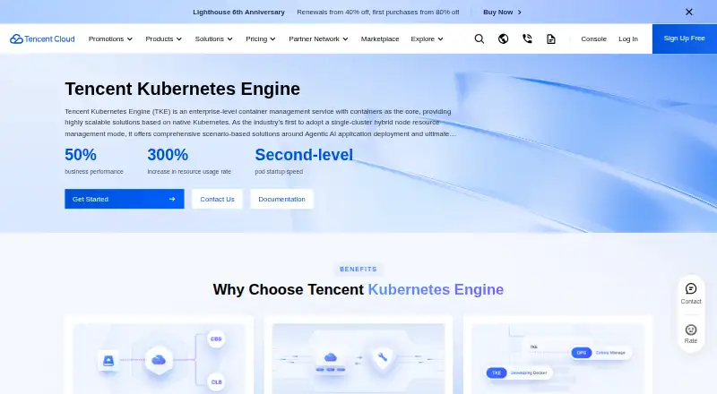 Tencent Kubernetes Engine's own site
