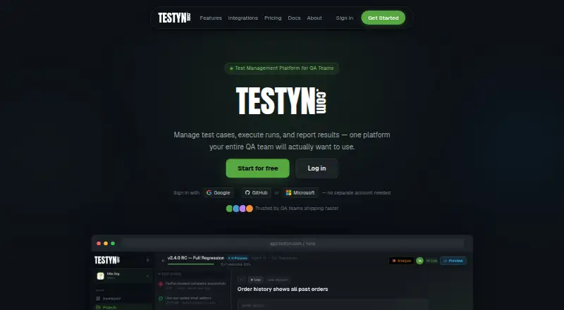 Testyn's own site