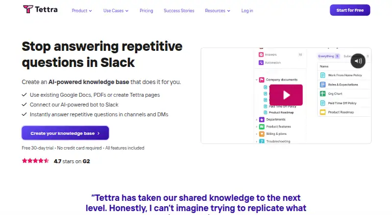 Tettra's own site
