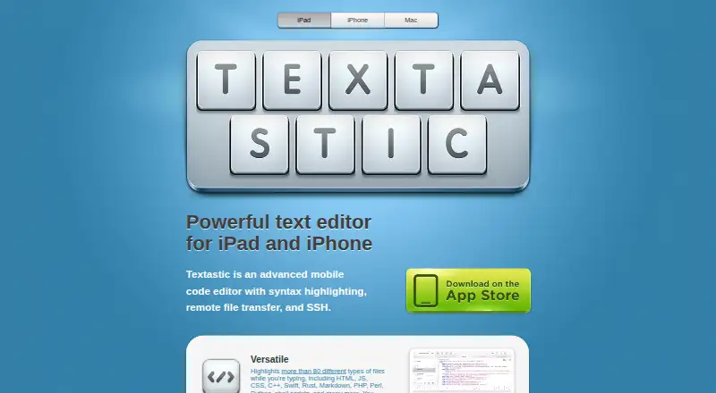 Textastic's own site