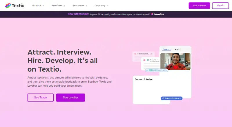 Textio's own site