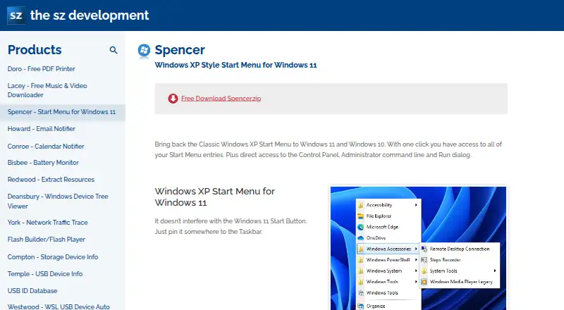Spencer's own site