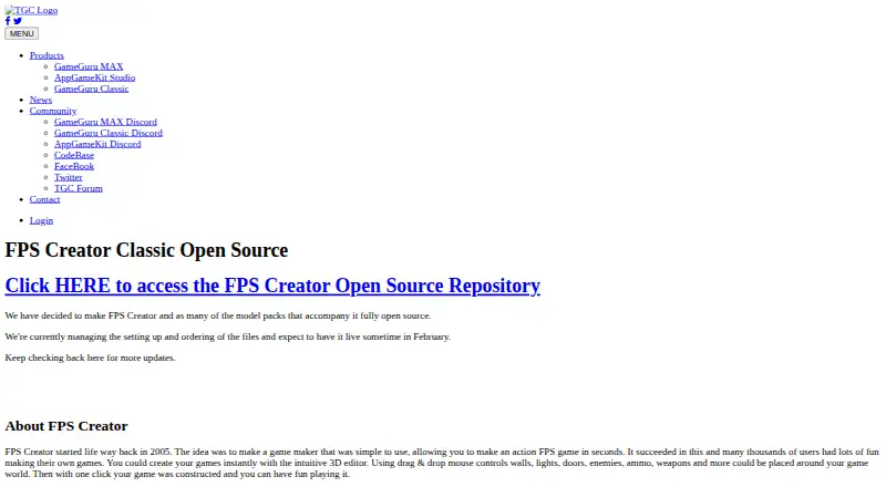 FPS Creator's own site