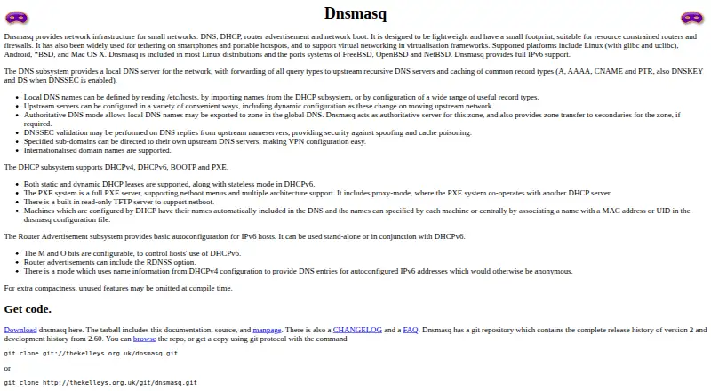 dnsmasq's own site