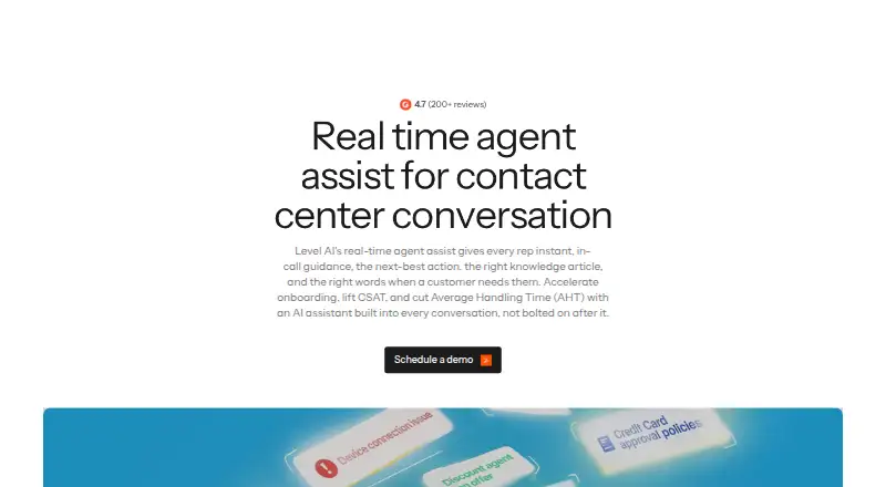 Level AI Agent Assist's own site