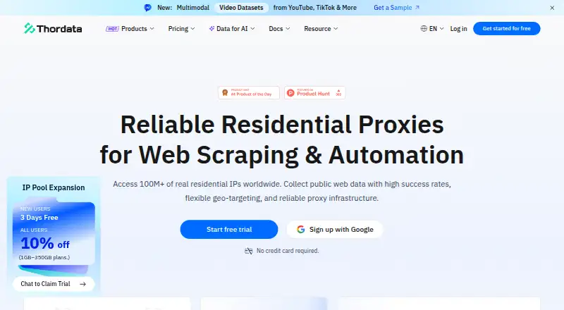 ThorData's own site