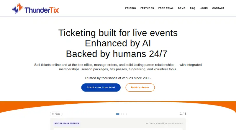 ThunderTix's own site