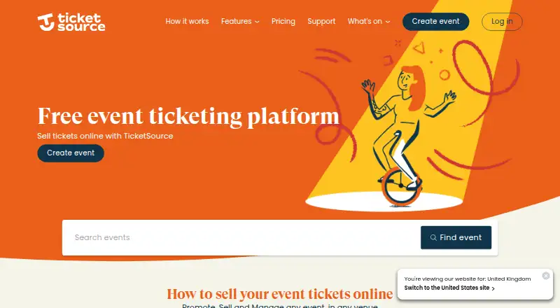 TicketSource's own site