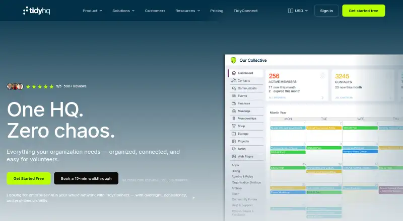 TidyHQ's own site