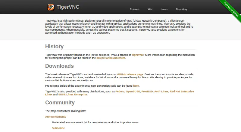 TigerVNC's own site