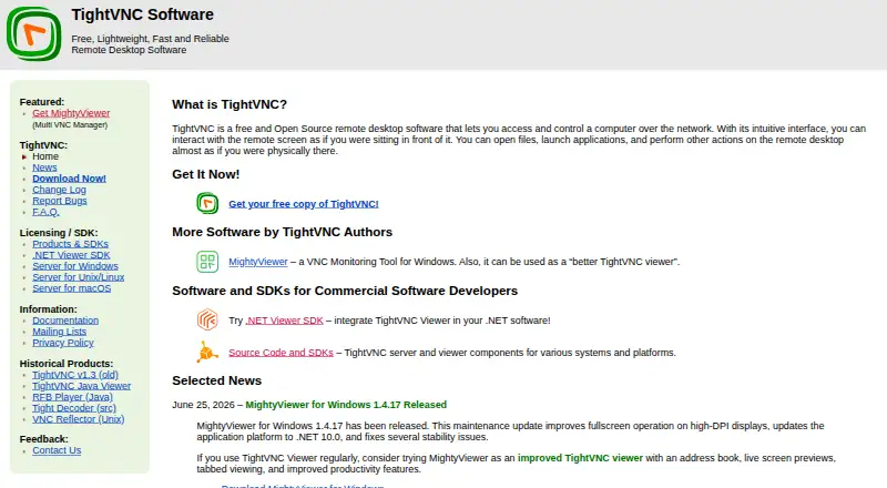 TightVNC's own site