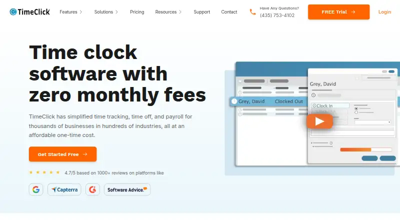 TimeClick's own site