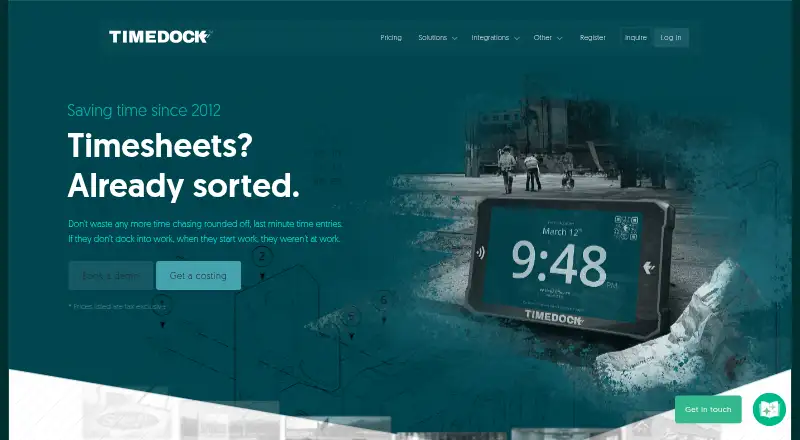 TimeDock's own site