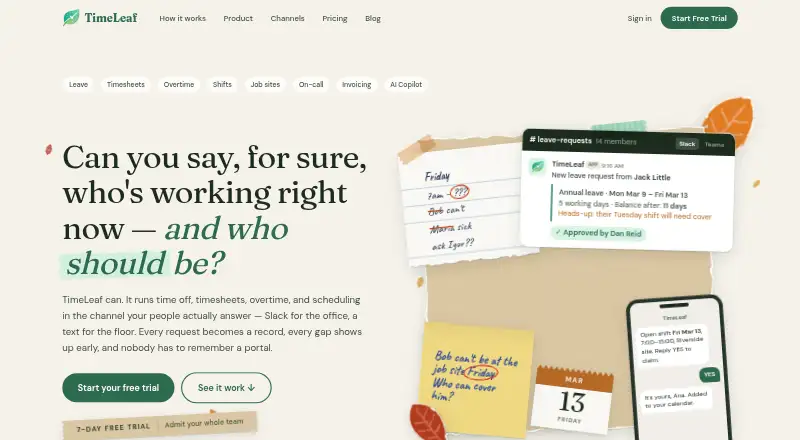 TimeLeaf's own site